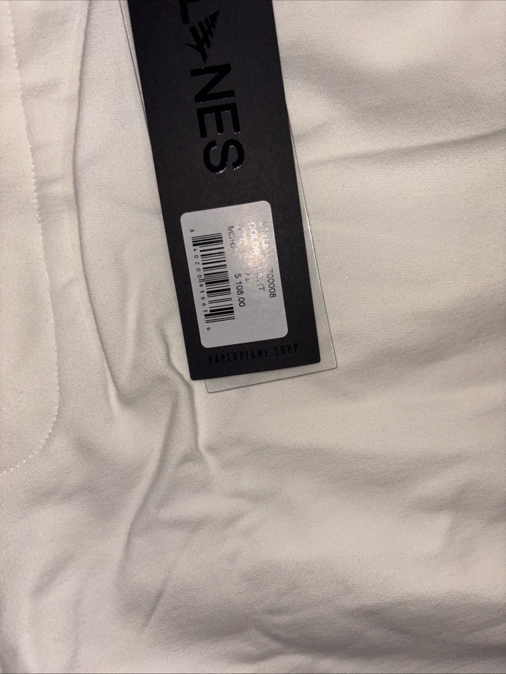 Paperplane White Athletic Shorts with Striped Waistband - Picture 2 of 4